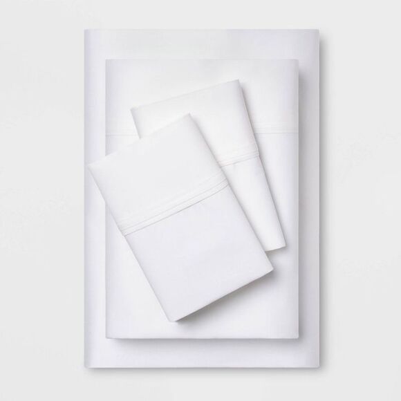 Threshold -  400 Thread Count Cotton Sateen 4-Piece S White - Picture 1 of 4